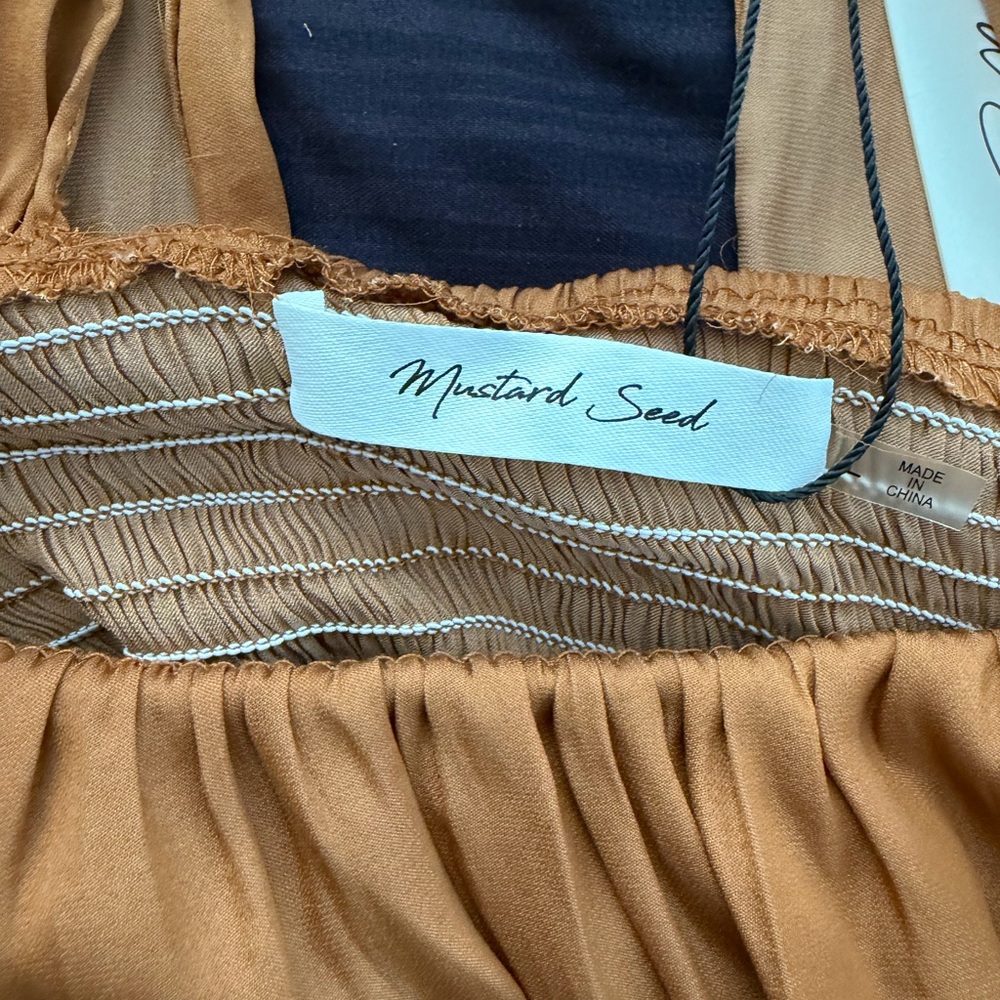 Mustard Off-Shoulder Ruffle Dress - Picture 3 of 6